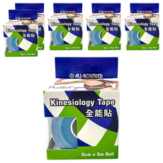 ALL-ROUNDED 全展 醫療用黏性膠帶及黏性繃帶未滅菌 全能貼 運動肌貼 5cm x 5m 淺藍, 6盒, 1入