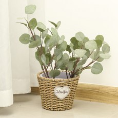 刺繡亮點藤編花盆, C款