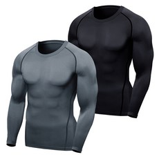 男款機能性運動專用內搭長袖T恤組 2入