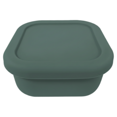 SILWA 西華 全矽膠密封正方形保鮮盒 13.5 x 13.5 x 6cm 墨綠色 293g 630ml, 1個, 1個