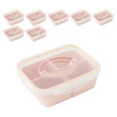 이지앤프리 나눔쉐어 밀프랩 용기 4칸, 8개, 1.4L