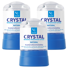 WPB研究所 水晶除臭劑 自然香, 3個, 45g