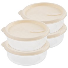 실리만 국내생산 하모니 냉동용기 원형 370ml 크림베이지 2개, 4개, 단품