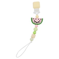 Loulou Lollipop 甜心版串珠固齒器/奶嘴鏈夾, 4個月以上, 粉嫩西瓜, 1入