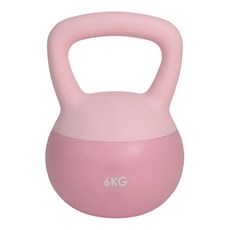 軟壺鈴 PVC軟材質 內置細鐵砂 防滑握把, 粉色, 6kg, 1個