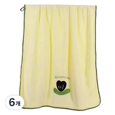 원이네 소프트 튤립 바스타월 230g 극세사, 녹색튤립, 6개