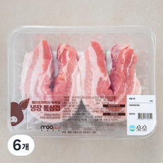 모아미트 캐나다산 보리먹인 암퇘지 삼겹살 에어프라이어용 (냉장), 600g, 6개