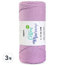 니뜨 뉴 코튼 마크라메 뜨개실 150g, 3개, 11라벤더