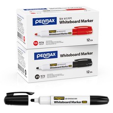 PENMAX 白板筆 L號 12入, 黑紅, 2個