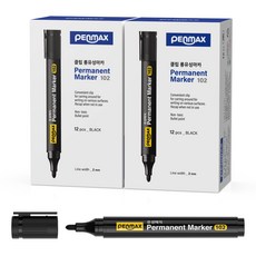 PENMAX 油性馬克筆 12入, 黑色的, 2個