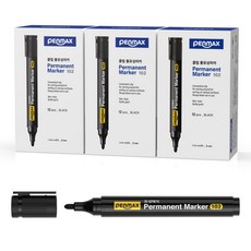 PENMAX 油性馬克筆 12入, 黑色的, 3個