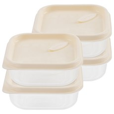 실리만 국내생산 하모니 냉동용기 정사각 240ml (2P) 크림베이지 2개, 4개, 단품