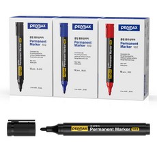 PENMAX 油性馬克筆 12入, 黑色、藍色、紅色, 3個