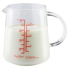 Pearl Horse 寶馬 玻璃刻度拉花杯, 500cc 耐熱玻璃, 單色, 1個
