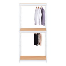 스피드랙 V2 행거 3단 + 봉 2p 900 x 600 x 2100 mm, 화이트(앵글)