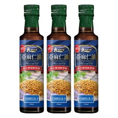 義美生機 亞麻仁油 非化學溶劑萃取 Omega-3, 250ml, 3瓶