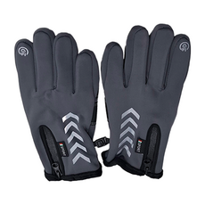 機車防風防水手套 針織材質, XL, 灰色, 1雙