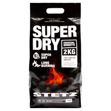 스테츠 슈퍼 드라이 차콜 브리켓 바베큐 캠핑용 숯, 2kg, 1개