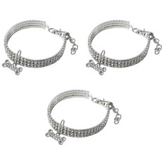 해밀 소형 반려동물 깜찍한 크리스탈 목걸이 액세서리 3p, 화이트, 3개