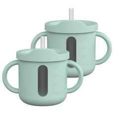 JOONIE 矽膠多功能防漏杯, 綠色, 2個, 220ml