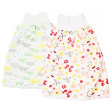 Vanibaby 寶寶高腰防水隔尿裙替換組 360°防側漏 精梳純棉外層 毛巾布內裡, 1組