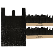 Tamsaa 塑膠提袋 中(54 x 32 x 13cm) 黑色 22L, 2組