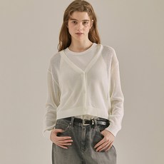 베이직하우스 여성용 통기성 메쉬조직 가디건 LYCD3201