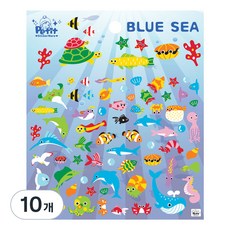 쁘띠팬시 스티커, da5307 blue sea, 10개