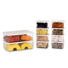 incoc Clean Keeps可堆疊保鮮盒組 1號 165ml 8入+5號 1200ml 2入, 1組