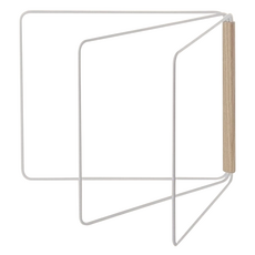 樂司廚品 小鐵摺疊抹布架 廚房收納 適用於抹布, 27 x 25cm, 木紋 + 白色, 1個