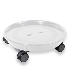 HICKIES Forest 移動式圓形花盆架底座 白色 大號, 1個, 1層