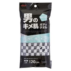 aisen 格紋男性洗澡巾, 1個, 黑灰格紋, 1個裝