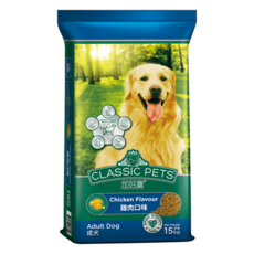 CLASSIC PETS 加好寶 成犬 乾狗糧 中大型犬專用 雞肉口味 15kg 含Omega 6、鋅、維生素E和硒, 1袋