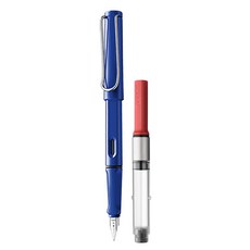 德國 LAMY Vista 鋼筆吸墨器套組, EF 特細, 藍色 + 隨機出貨