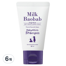 밀크바오밥 베이비 앤 키즈 샴푸 달콤한 풍선껌 향, 30ml, 6개