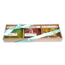 BOEMI 香皂禮盒 花姿綽影 香蜂玫瑰山蒼子, 80g, 3塊