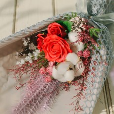 ASPASIA 人造花束+卡片+提袋, 紅色的