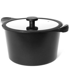 Dream Chef IH感應雙耳陶瓷塗層湯鍋, 黑色, 28厘米