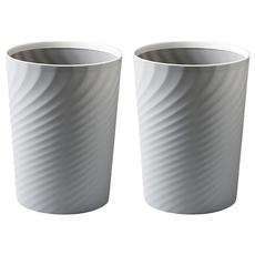 台灣 Life plus 北歐ins風 創意時尚波紋壓圈無蓋垃圾桶 10L 2個, 1層, 質感灰