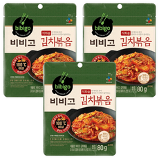 CJ bibigo 炒泡菜 常溫保存 露營旅行方便攜帶, 80g, 3包