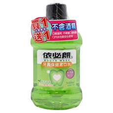 依必朗 牙周保健漱口水 綠茶清新 添加蜂膠萃取 不含酒精 500ml, 2瓶