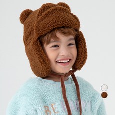 LollyTree 兒童羊羔毛小熊護耳帽