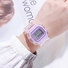 소요상회 스퀘어 학생 스포츠 시계, 퍼플, 1개