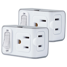 Songwin 尚之宇 1切2座安全小壁插 3變2轉型, 白色, 2個