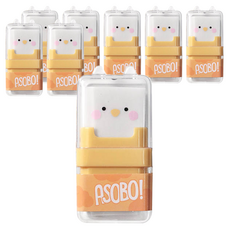 動物滾輪橡皮擦, 黃色, 8個