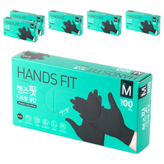 Hands Fit 丁腈手套, 黑色, 中(M), 6個