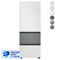 [삼성 감사 페스티벌] [색상선택형] 삼성전자 비스포크 김치플러스 냉장고 방문설치, 코타 화이트 + 새틴 그레이 + 코타 화이트, RQ33A74A1AP