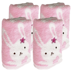 Gemini 双星毛巾 超柔紗萌寵星球毛巾, 粉色, 4條