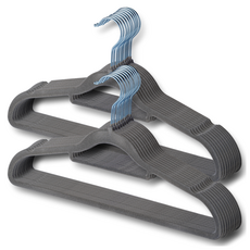 JMIL 防滑植絨衣架, 20個, 灰色