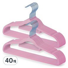 Jamil防滑天鵝絨衣架, 40個, 粉色